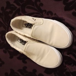 Vans cream colored slip-on